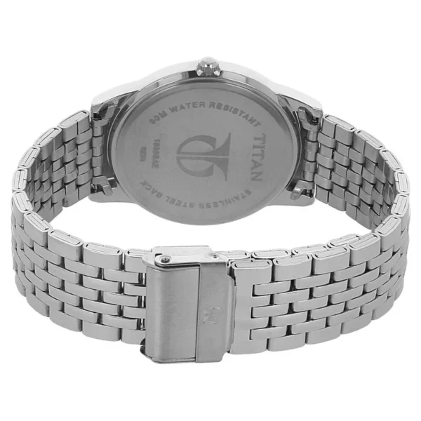 Titan Quartz Analog with Day and Date Silver Dial Stainless Steel Strap Watch for Men – NK1638SM01 - Image 2