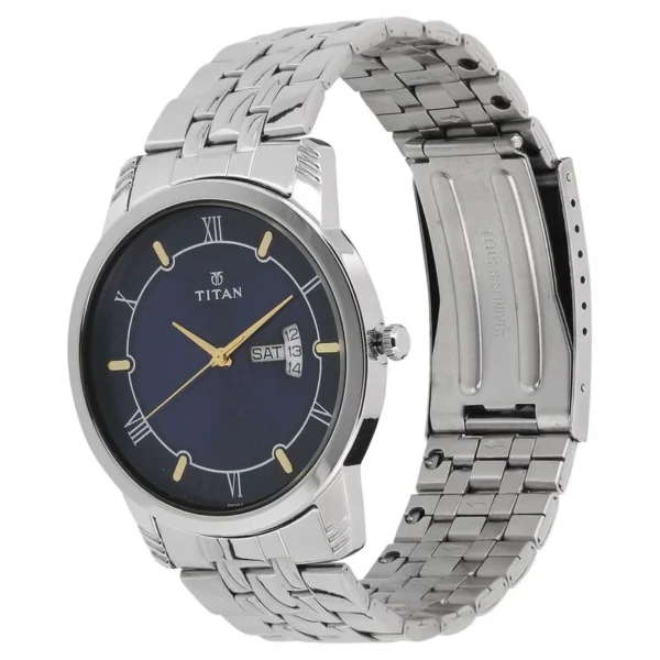 Titan (NS1774SM01) Analog with Day and Date Blue Dial Stainless Steel Strap watch for Men - Image 3