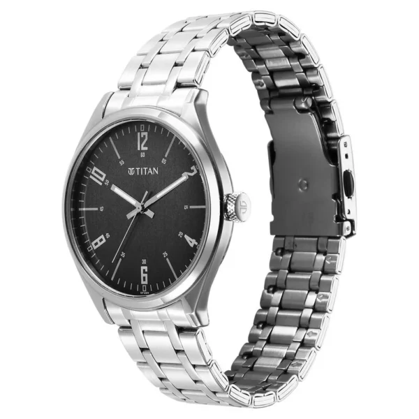 Titan (1802SM10) Wrist Wit Quartz Analog Grey Dial Stainless Steel Strap Watch for Men - Image 3