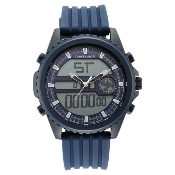 Fastrack NR38064PP03 Streetwear Quartz Analog Digital Blue Dial PU Strap Watch - Image 5