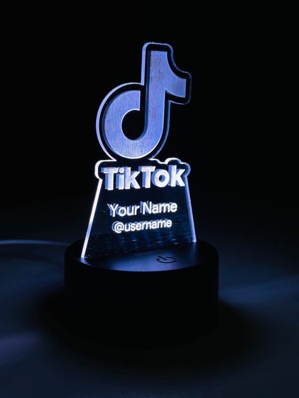 Customizable Multicolor Acrylic Night Lamp – TikTok Edition