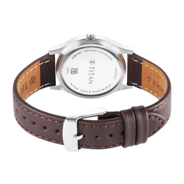 Titan Karishma Zing Quartz 1648SL01 Analog Blue Dial Leather Strap Watch for Men - Image 4