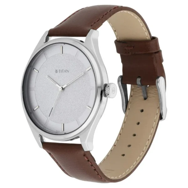 Titan Men’s Classic Watch: Gradient Dial & Sleek Markings with Leather Strap (NS1802SL13) - Image 3