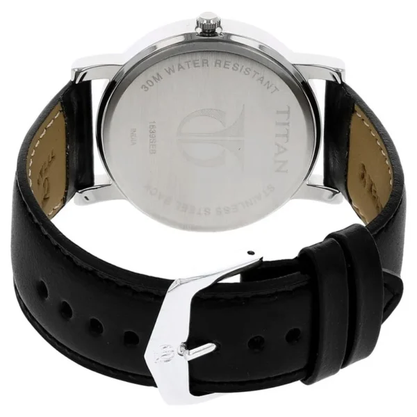 Titan Quartz Analog Silver Dial Leather Strap Watch for Men – NN1639SL03 - Image 2