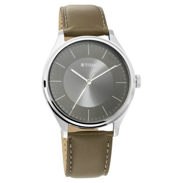 Titan Urban Edge Lustrous Olive Dial Leather Watch (NP1802SL08) - Image 4