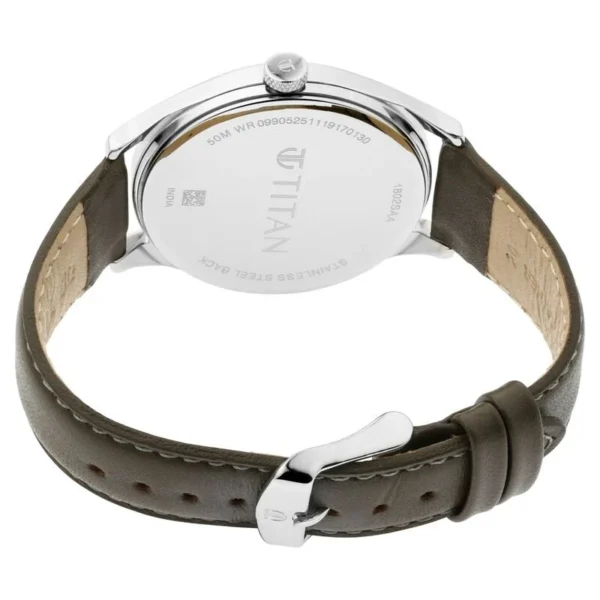 Titan Urban Edge Lustrous Olive Dial Leather Watch (NP1802SL08) - Image 2