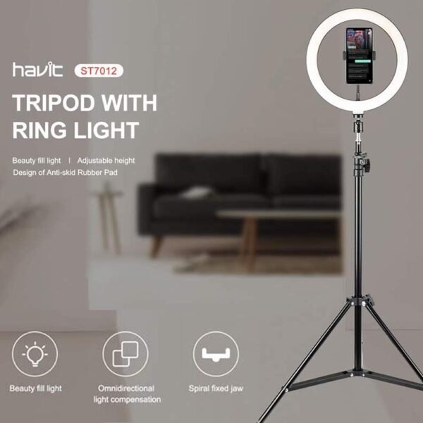 Havit ST7012 Pro Tripod Stand With Ring Light - Image 5