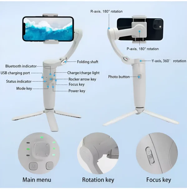 M1 3-Axis Smartphone Gimbal Stabilizer - Image 2