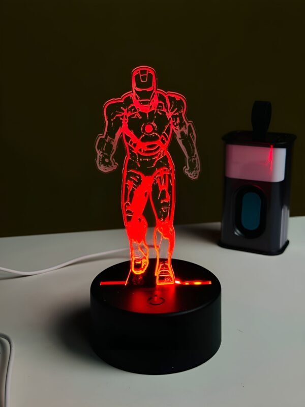 GearUP Acrylic Multicolor Night Lamp (IRON MAN)
