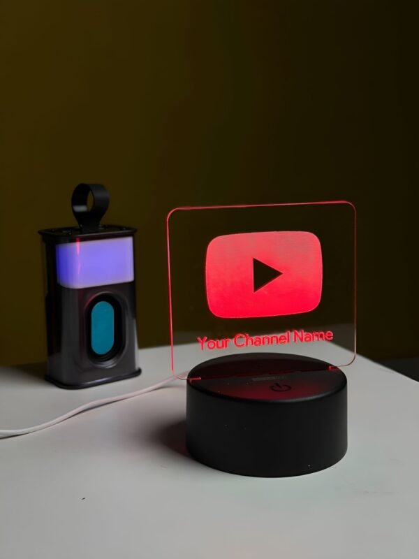 Customizable Youtube Logo Design Acrylic Multicolor Night Lamp - Image 2