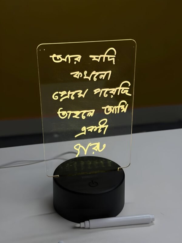GearUP Acrylic Multicolor Night Lamp with Writable Board and Eraser Pen - Image 2