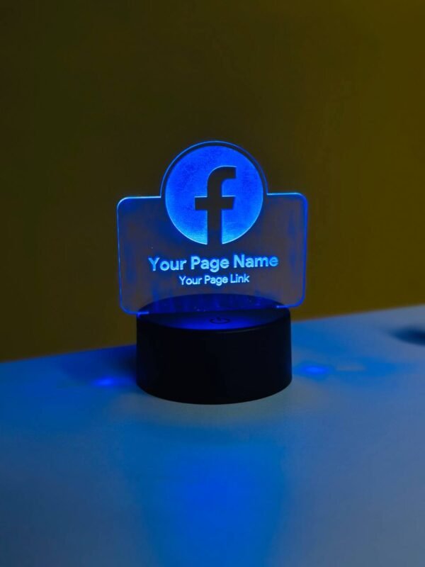 Customizable Facebook Logo Design Acrylic Multicolor Night Lamp - Image 3