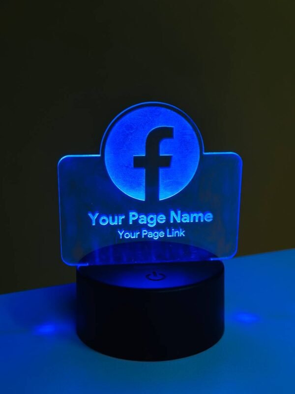 Customizable Facebook Logo Design Acrylic Multicolor Night Lamp - Image 2