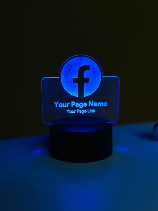 Customizable Facebook Logo Design Acrylic Multicolor Night Lamp