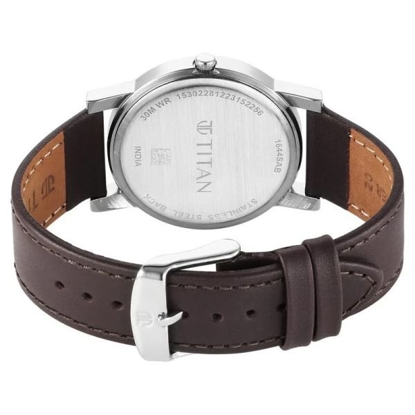 Titan Karishma Zing Quartz Analog Brown Dial Leather Strap Watch For Men (1644SL01) - Image 2