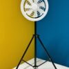 JISULIFE FA17 Fan JISULIFE FA17 Rechargeable Fan with LED Ceiling Fan with Long Tripod Stand- White Color