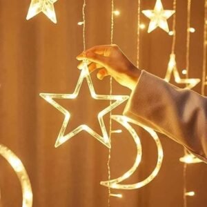 12-Piece Star and Moon LED Lights for Room Decoration – Battery Operated Warm White Night Light Set