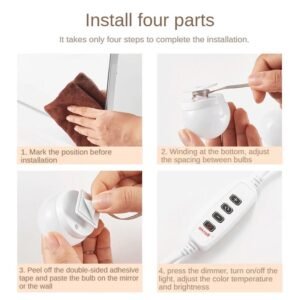 USB LED Makeup Mirror Lights – 10 Bulb Vanity Mirror Light