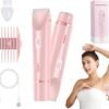 Dual Head Shaver Women Electric Bikini Trimmer Pink IPX7 Waterproof