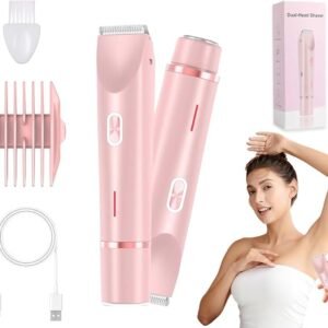 Dual Head Shaver Women Electric Bikini Trimmer Pink IPX7 Waterproof