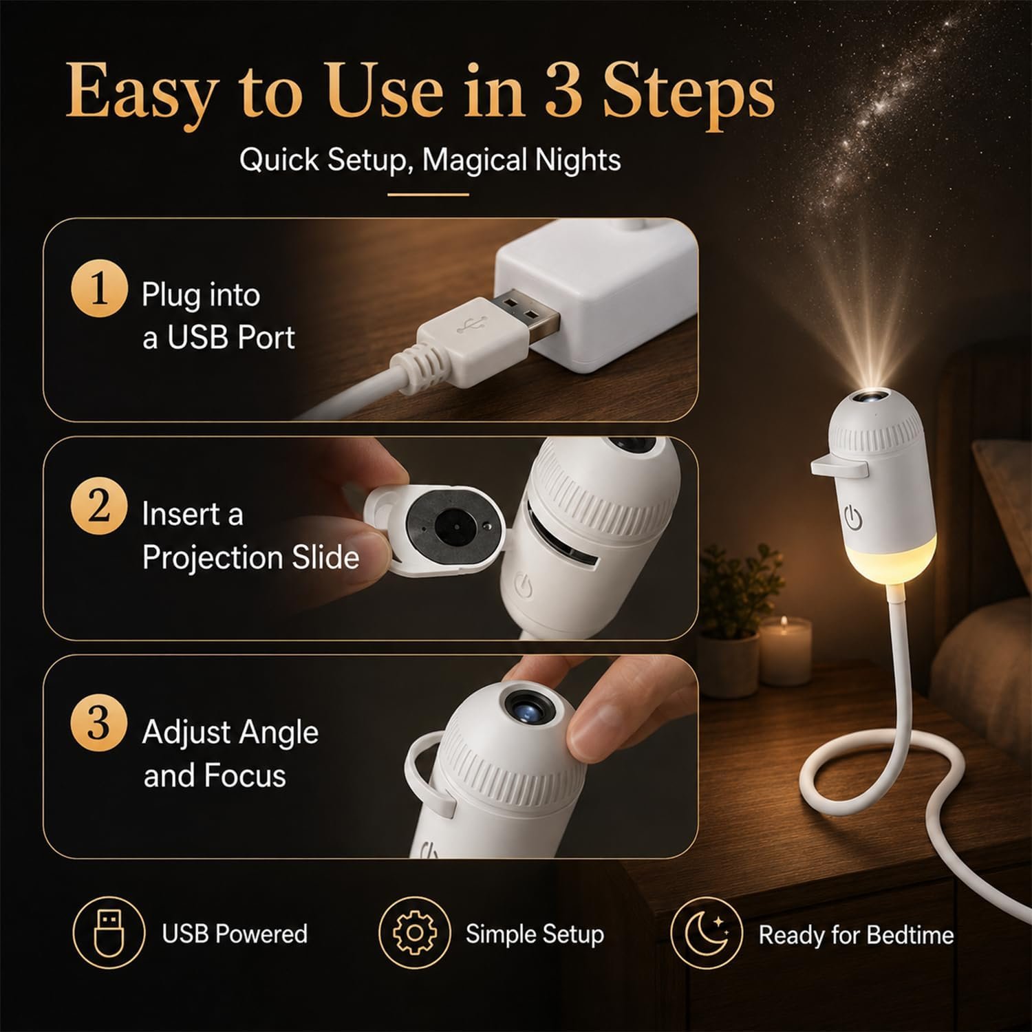 Galaxy Starry Sky Night Light Projector - Image 3