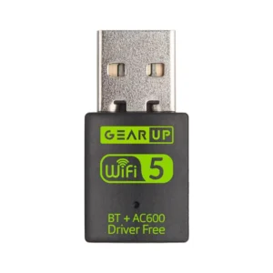 GearUP 600Mbps Dual Band WiFi Bluetooth USB Adapter for Windows PC