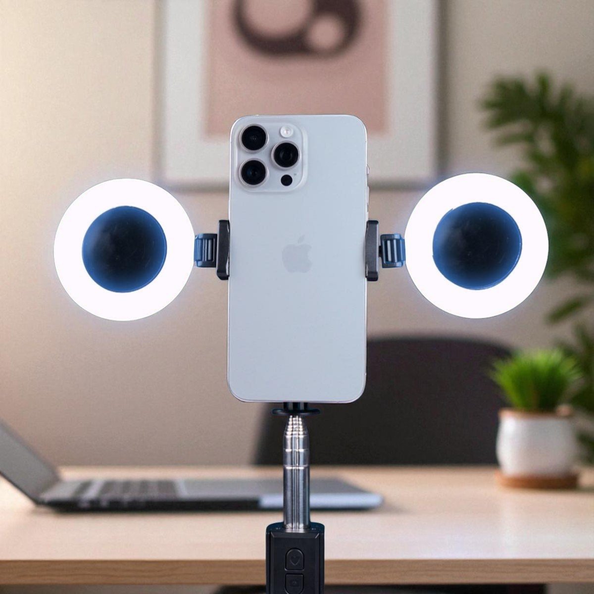 Plokama K9 Pro Tripod Double LED Selfie Stick with Bluetooth Remote